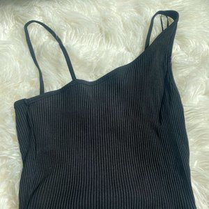 Zara One Shoulder Black Tank